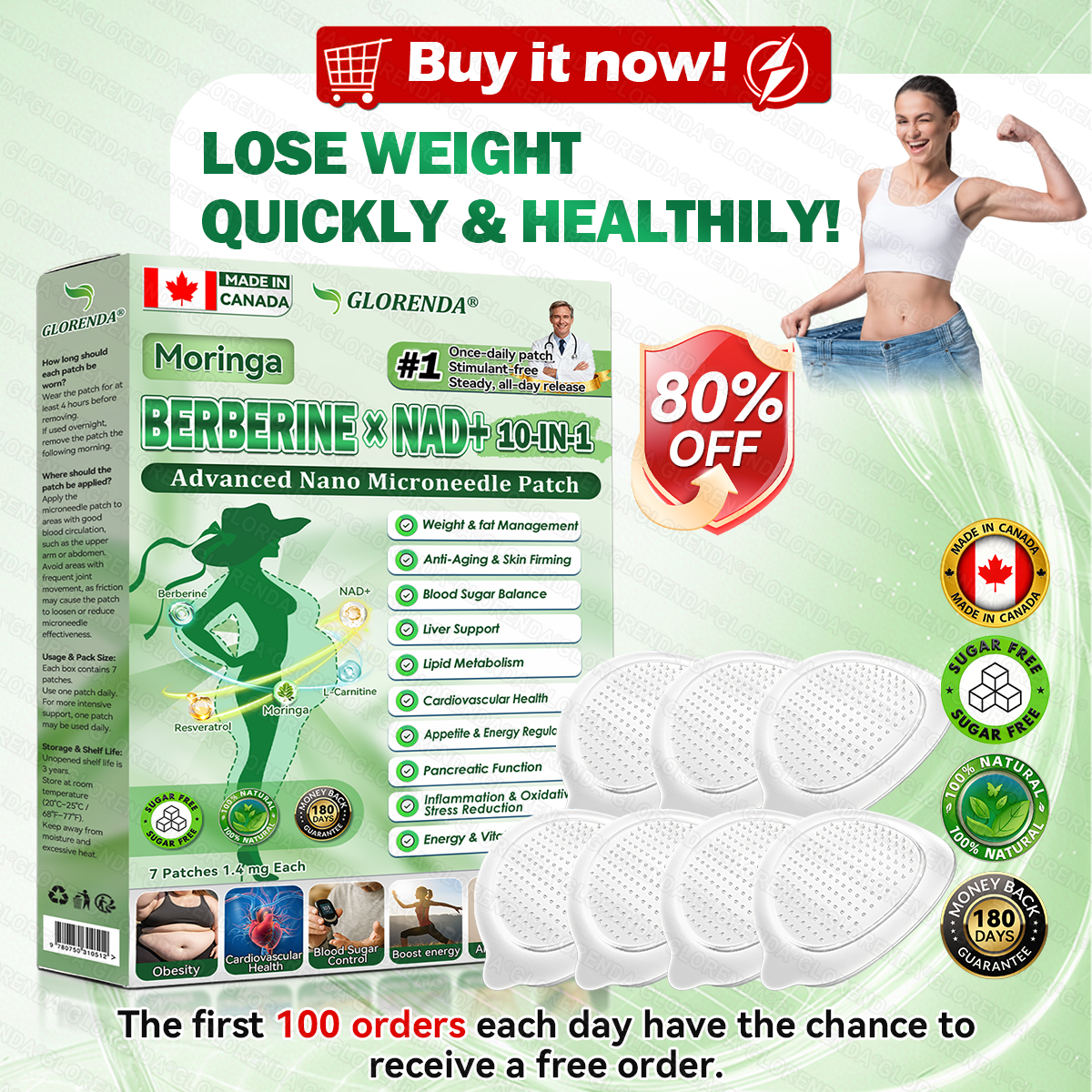 🇨🇦𝑶𝒇𝒇𝒊𝒄𝒊𝒂𝒍 𝑺𝒕𝒐𝒓𝒆  | ⚕️🩹𝐆𝑳𝑶𝗥𝗘𝗡𝘿𝘼® 𝙈𝒐𝒓𝒊𝒏𝒈𝗮 · 𝗕𝗲𝗿𝗯𝐞𝐫𝐢𝐧𝙚 × 𝙉𝑨𝑫+ 𝟏𝟎-𝙞𝙣-𝟏 𝘼𝒅𝒗𝒂𝒏𝒄𝒆𝐝 𝐍𝐚𝐧𝙤 𝙈𝙞𝙘𝙧𝙤𝙣𝒆𝒆𝒅𝒍𝐞 𝐏𝐚𝐭𝙘𝙝(𝐉𝐮𝐬𝐭 𝐨𝐧𝐜𝐞 𝐚 𝐝𝐚𝐲, 𝐯𝐢𝐬𝐢𝐛𝐥𝐞 𝐜𝐡𝐚𝐧𝐠𝐞𝐬 𝐢𝐧 𝟕 𝐝𝐚𝐲𝐬） ✅ 𝐅𝐨𝐫 𝐨𝐛𝐞𝐬𝐢𝐭𝐲, 🅛🅞🅞🅢🅔 🅢🅚🅘🅝,𝐝𝐢𝐚𝐛𝐞𝐭𝐞𝐬, 𝐬𝐥𝐞𝐞𝐩 𝐚𝐩𝐧𝐞𝐚, 𝐣𝐨𝐢𝐧𝐭 𝐢𝐬𝐬𝐮𝐞𝐬, 𝐚𝐧𝐝 𝐦𝐨𝐫𝐞