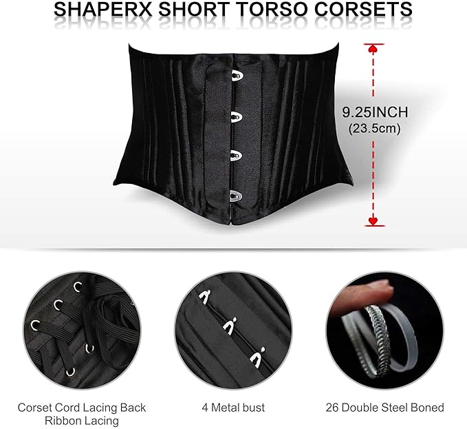 24-Steel-Bones Classic Cotton Corset Heavy Duty Waist Trainer