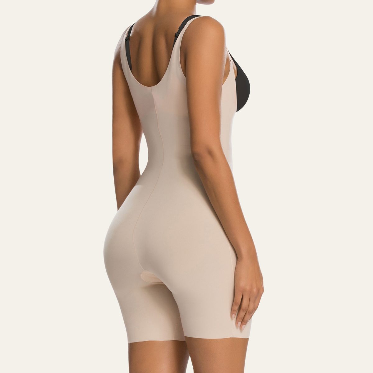 One-Piece Seamless Core-Sculpting Open-Bust Shorts Bodysuit